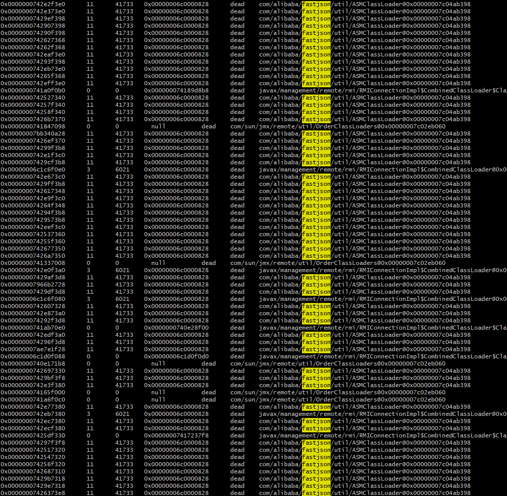 使用jmap查看类加载情况发现大量fastjson相关类 - JVM堆外内存泄露故障排查 - HeapDump性能社区