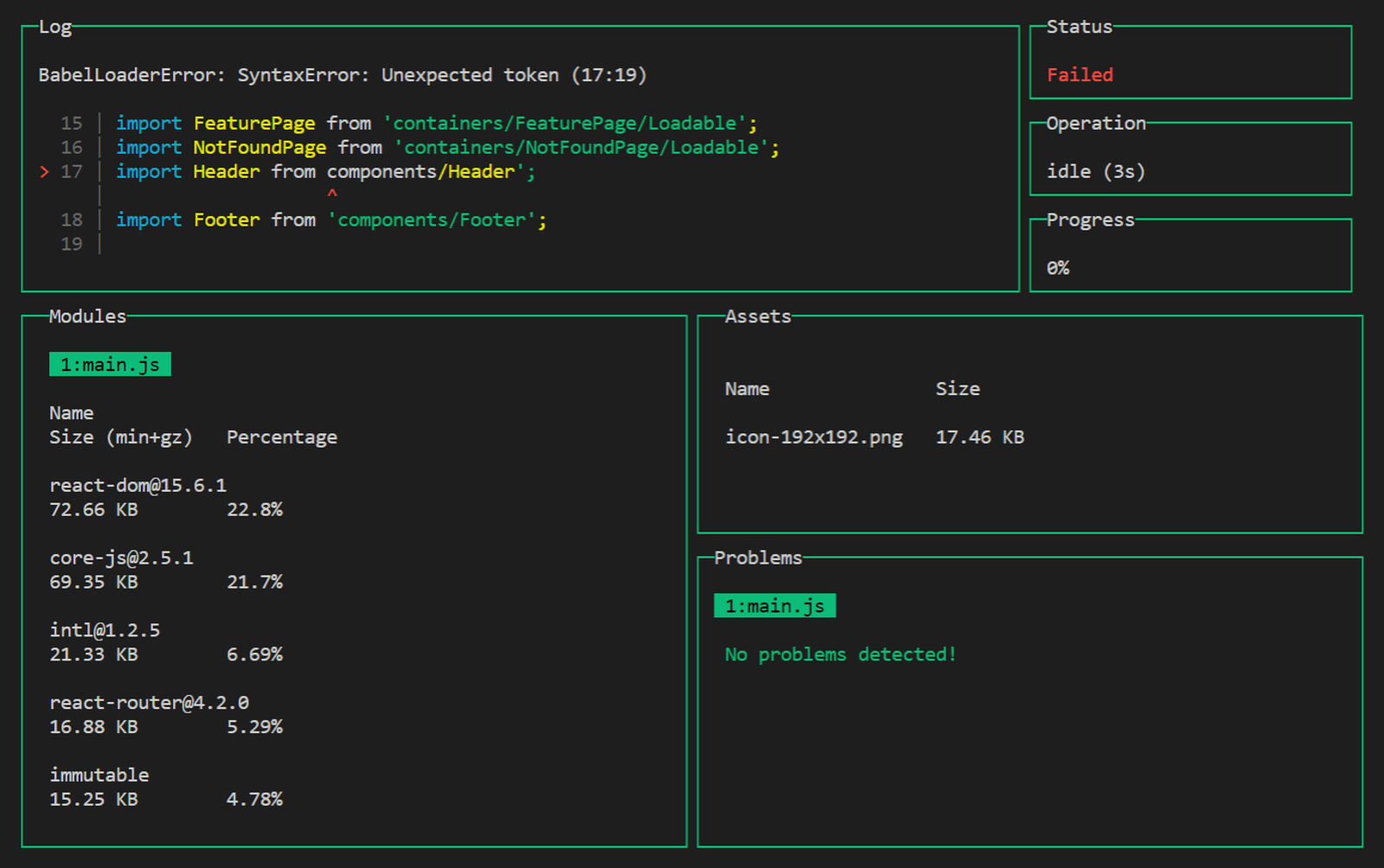 webpack-dashboard - 使用 webpack 进行 Web 性能优化（三）- HeapDump性能社区